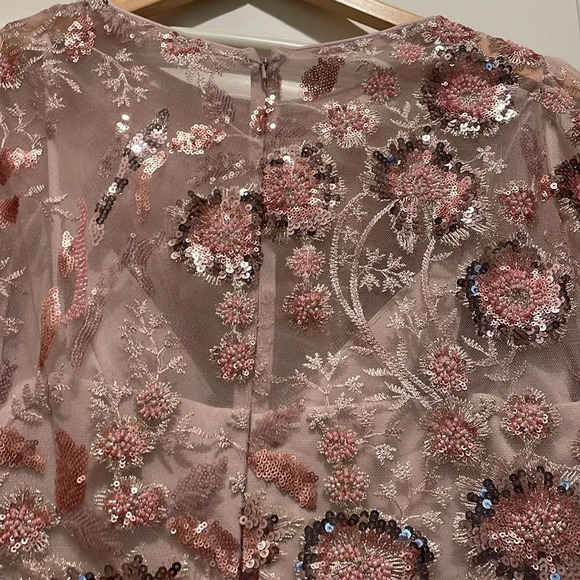 NWT Mac Duggal woman's floral pink beaded gorgeous gown - Picture 6 of 14